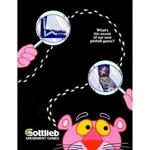 Pink Panther Pinball FLYER Original 1981 Game Artwork Unused Vintage Promo Retro
